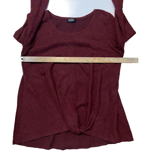 Promises Women’s Sweater Size XL Burgundy High Low Warm Cozy - Picture 3 of 5